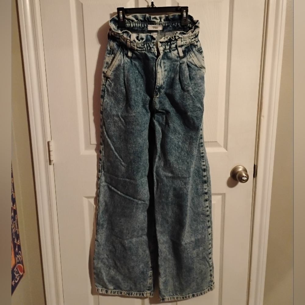 Forever 21 Distressed Wide Legged Jeans
